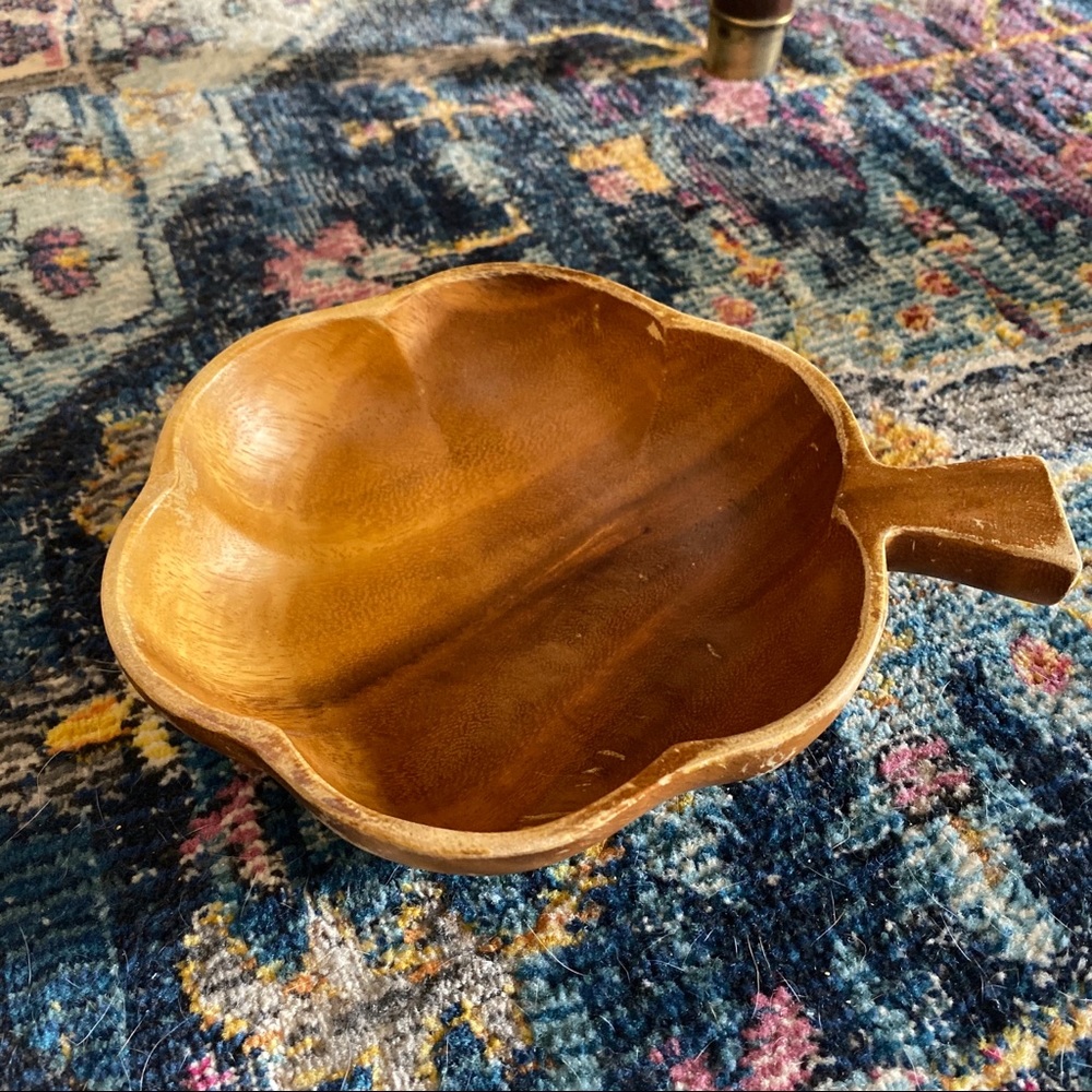 2 Vintage Monkey Pod Boho Wood Bowls - Picture 3 of 12